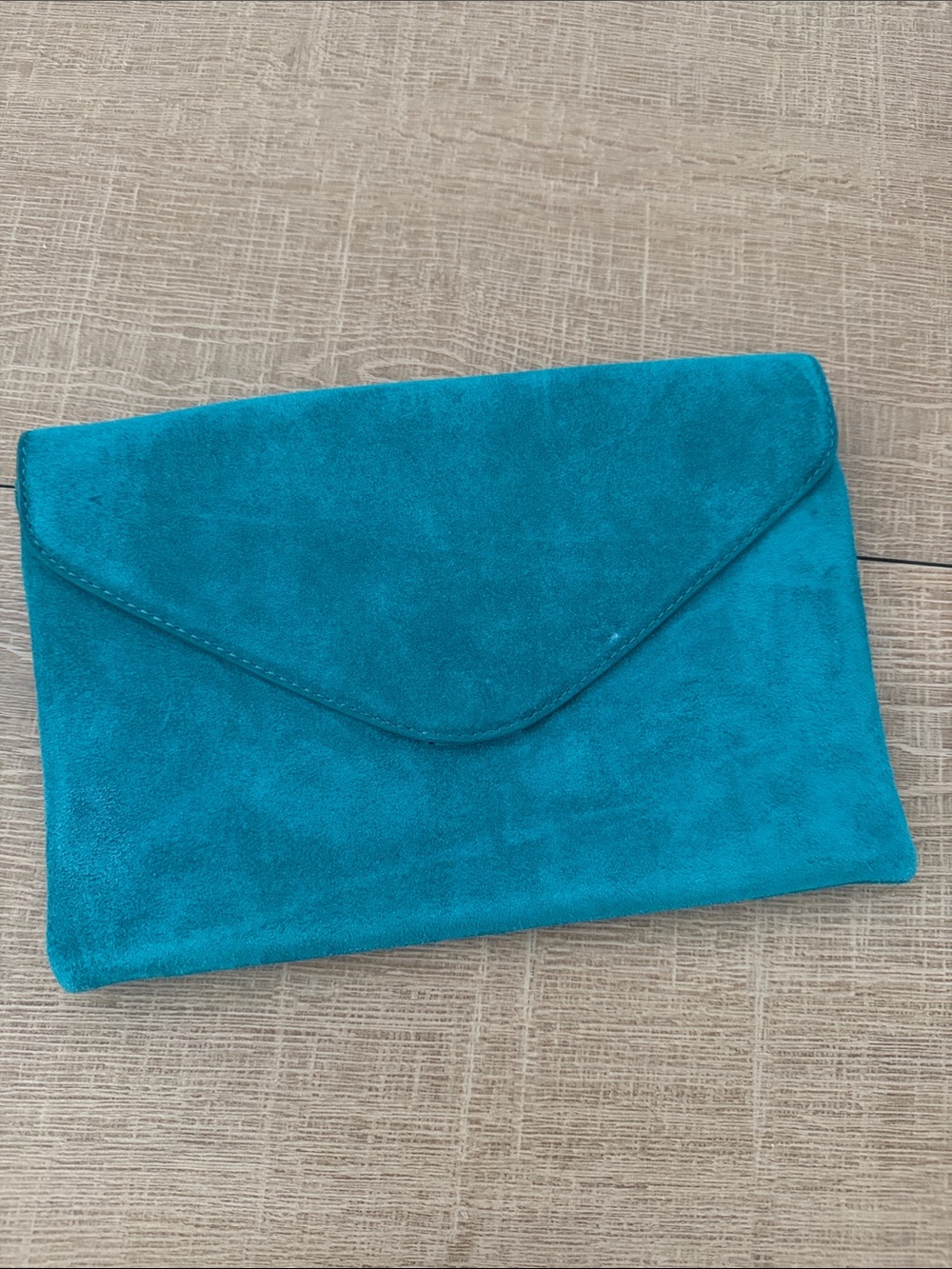 J. Crew Teal Suede Envelope Clutch